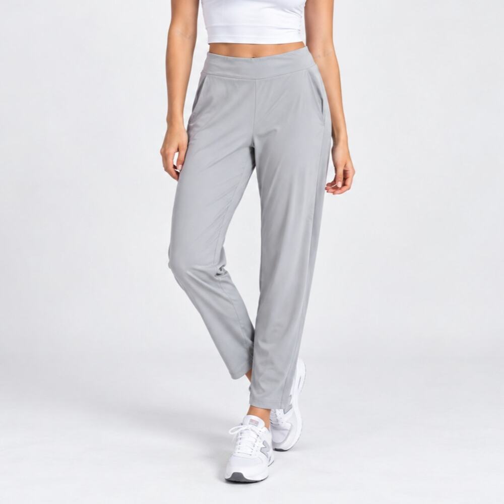 Athleta Brooklyn Ankle Pants Women's Size 8 Light Gray Travel Work Athleisure